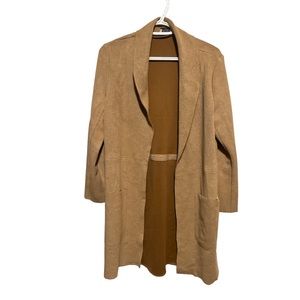DRESS FORUM Suede-Look Open-Hanging Cardigan